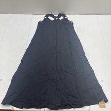 Shein Black Faux Wood Strap Rings Maxi Dress Women’s Size Medium