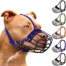 Pitbull Dog Muzzle Breathable Metal Basket for Large Dogs Amstaff Staffordshire
