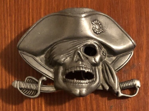 Vintage Jolly Roger Pirate Belt Buckle