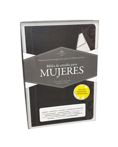 Biblia De Estudio Para Mujeres RVR.1960 Piel Negra Floral Con Indice Cierre - Picture 4 of 7