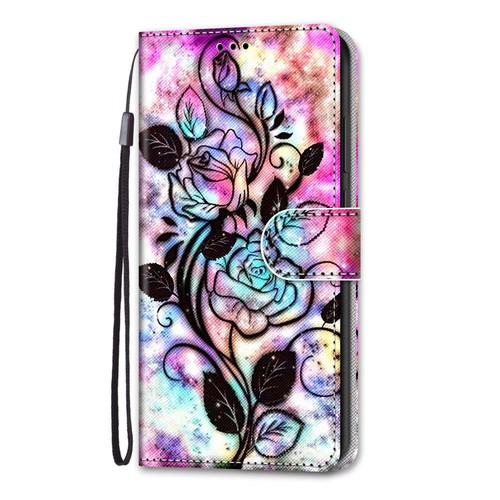 For Various Phone Flower Painting Wallet Case Card Pocket Flip Stand Cover Girls - Picture 8 of 12