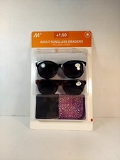 Sunglass Readers 1.50, 2 pack, Adult Sunglass Readers M Includes cases - NIP
