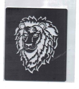 head//emboss stencil//oblong//lion Small//stainless//steel