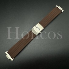 Replacement Brown Rubber Watch Strap Fits for Tissot PRX Clasp and Adapter