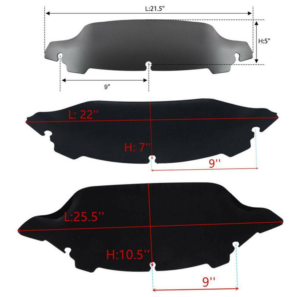 5" 7" 10.5" Windscreen Windshield For Harley Tri Street Electra Glide 14-2024