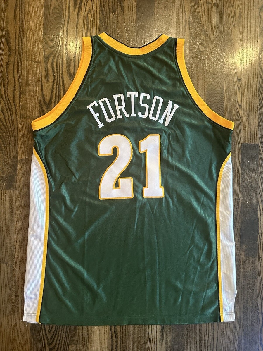 RARE Reebok Authentic DANNY FORTSON #21 Seattle SuperSonics Jersey