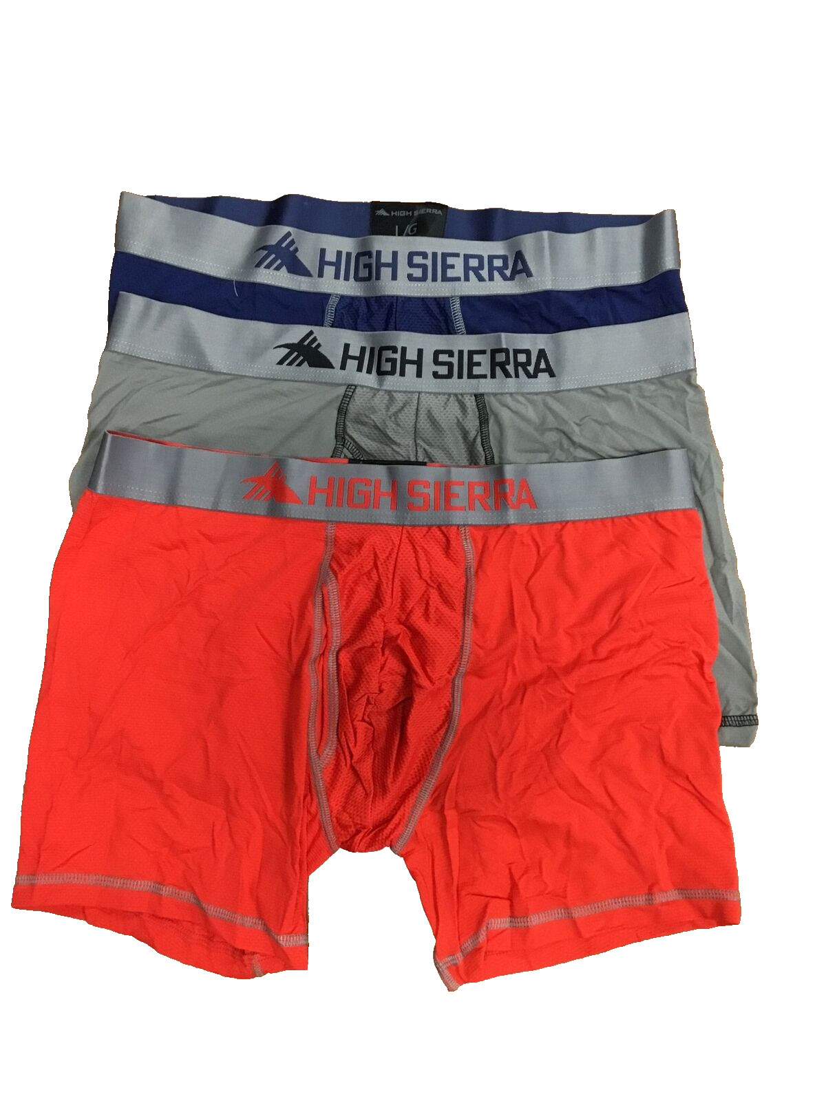 Мужские трусы-боксеры High Sierra Performance Mens Comfort Stretch из 3-х комплектов, красный/Серый/темно-синий, L