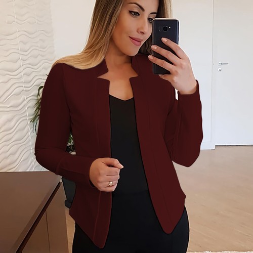 Women Ladies Long Sleeve Open Blazer Suit Work Pocket Jacket Coat Tops Plus size - Picture 40 of 42