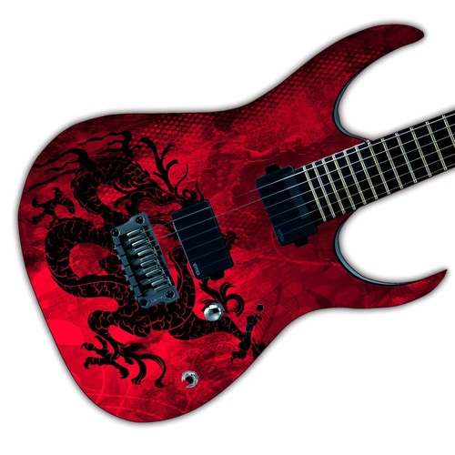 Guitar,Bass,Acoustic Skin Wrap Laminated Vinyl Decal Sticker Blood Dragon GS79