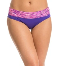TYR Womens Sonoma Riva Bikini Bottom Solid Purple Wide Waistband Size S 4 /6