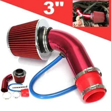 Red Cold Air Intake Filter Induction Pipe Power Flow Hose System Accessories Kit
