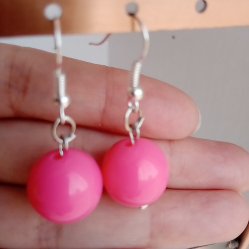 Neon Ball Earrings Summer Festival Fun 80s Disco Rave Fun Choose Bright Colours - Picture 14 of 30