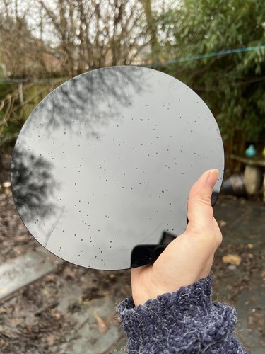 Black Obsidian Large Scrying Mirror AAA+ Powerful /Protective 20cm With Stand - Picture 3 of 7