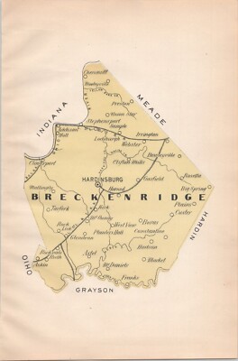 BRECKENRIDGE County KENTUCKY Antique Map 1895