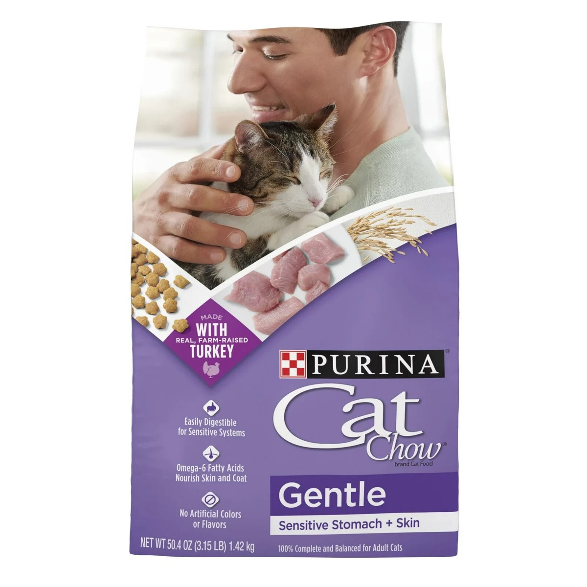 Purina Cat Chow Gentle Dry Cat Food, Sensitive Stomach Skin,