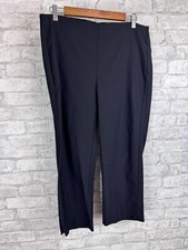 Chicos Pants 0 Size 4 Black Pull On Cropped Stretch Straight Leg Flat Front