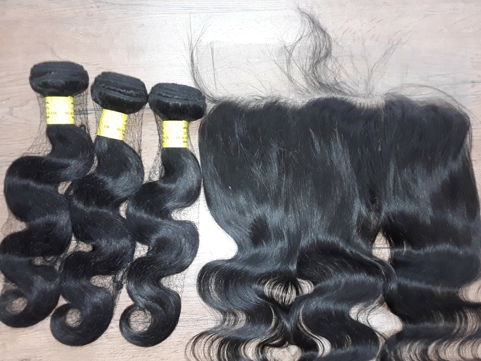 12A BRAZILIAN VIRGIN HUMAN HAIR 4BUNDLES BODY WAVE 16+16+16&16 FRONTAL 13X6 410g
