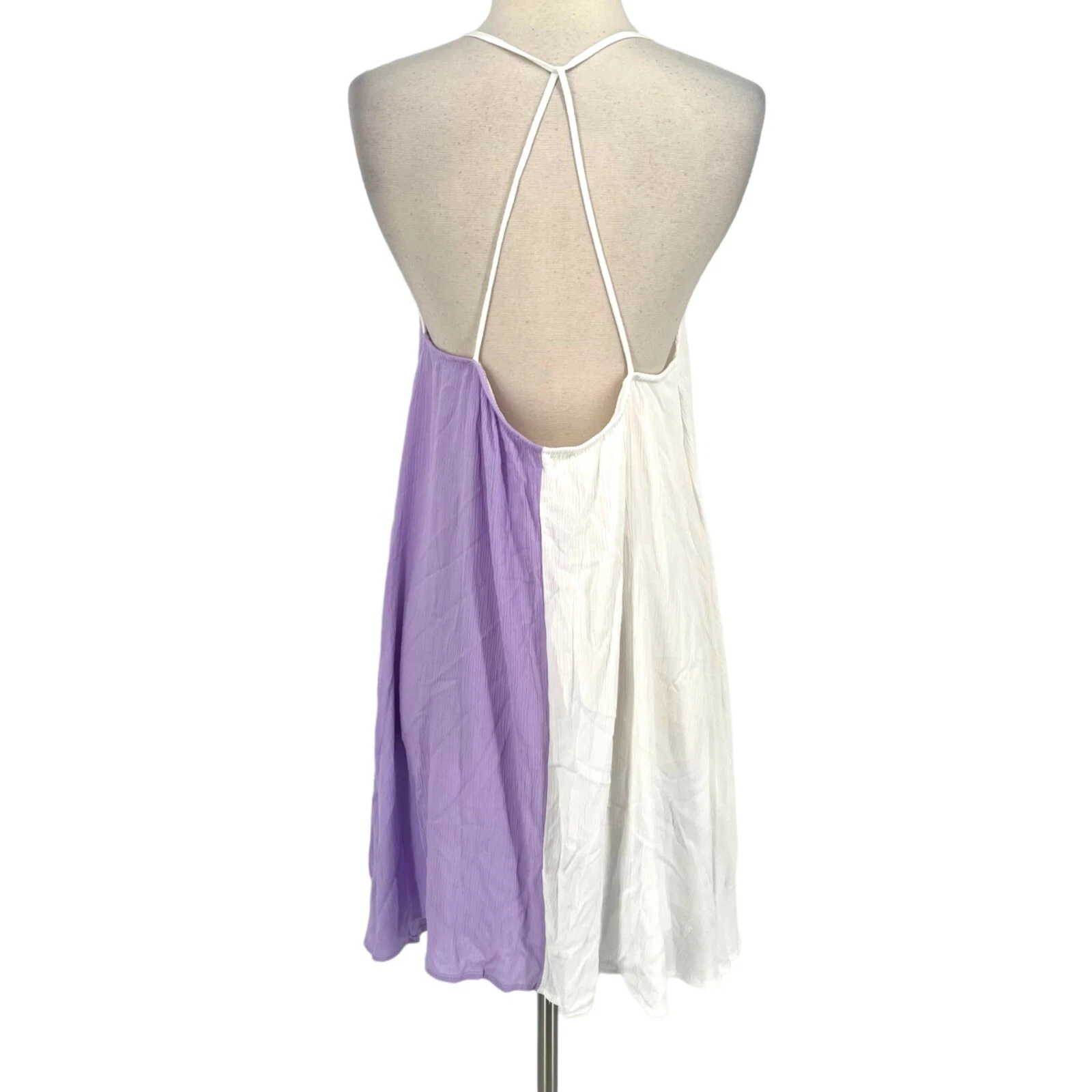 OFF WHITE Abito swing Saints & Hearts bianco sporco lilla taglia media nuovo con etichetta