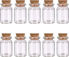 10 Pcs Small Glass Bottles with Cork Lids, Mini Glass Bottles with Stoppers Empt