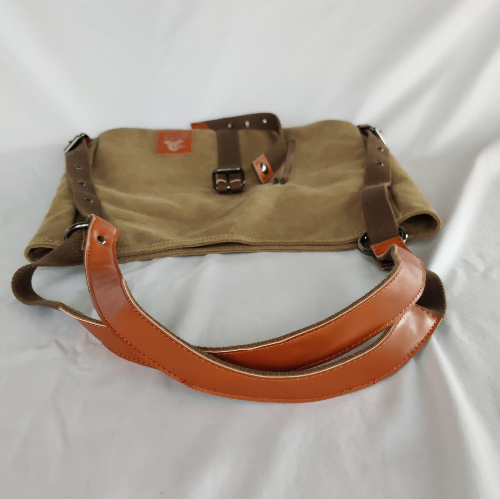Fularuishi Canvas Khaki Convertible Backpack Travel Shoulder Tote Bag. Rucksack