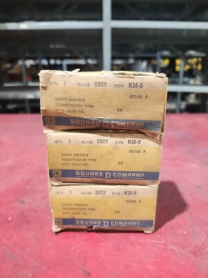 NEW IN BOX LOT OF 3 SQUARE D LIGHT MODULE TRANSFORMER CLASS 9001 TYPE KM-8