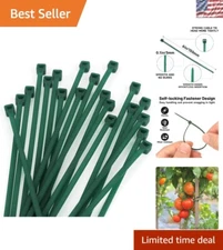 100-Pack Green Heavy-Duty Zip Ties - 6 Inch Nylon Cable Ties for All-Weather Use