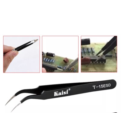 ESD T-15 Precision Curved Tweezers iPhone Macbook Laptop Logic Board Repair USA