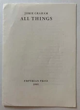 Jorie Graham / Prospectus All Things 2002