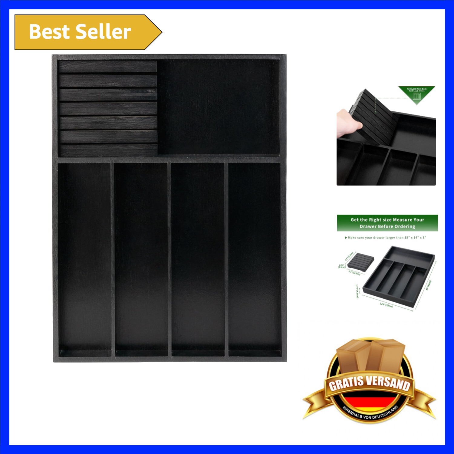 Robuster Besteck-Organizer aus Bambus – Stilvoll und praktisch für die Küche