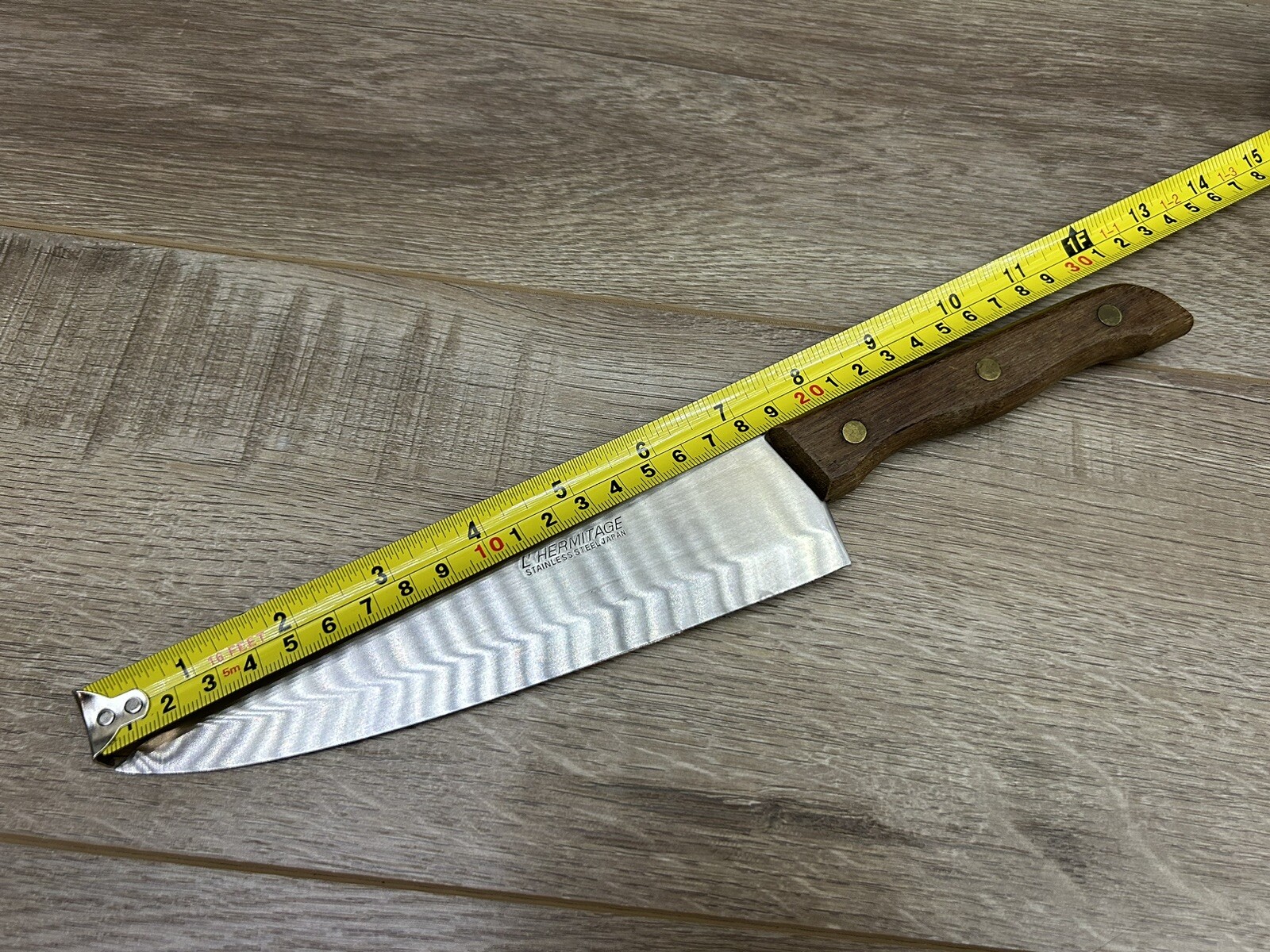 Vintage L’Hermitage Wood Handle Chef’s Knife Stainless Steel Japan