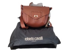 $1700 Roberto Cavalli Women's Brown Crossbody Unica Saddle Leather Bag / Nwt.