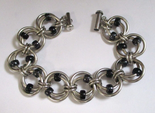 HAND CRAFTED Signed LISA RIDOUT STERLING SILVER DOUBLE LINK CHAIN ...