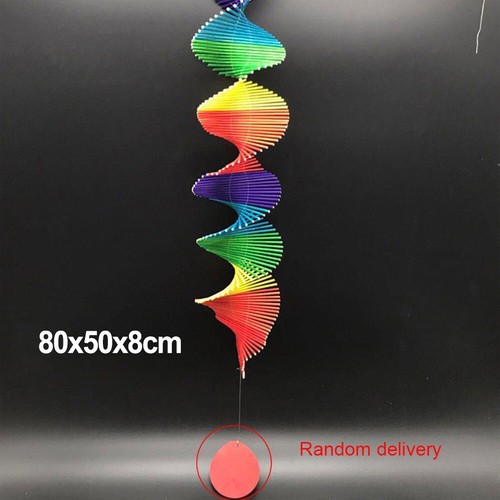 2018 Rainbow Wind Spinner Mobile Chime Lawn Wind Spiral Party Home Decor - Picture 18 of 24