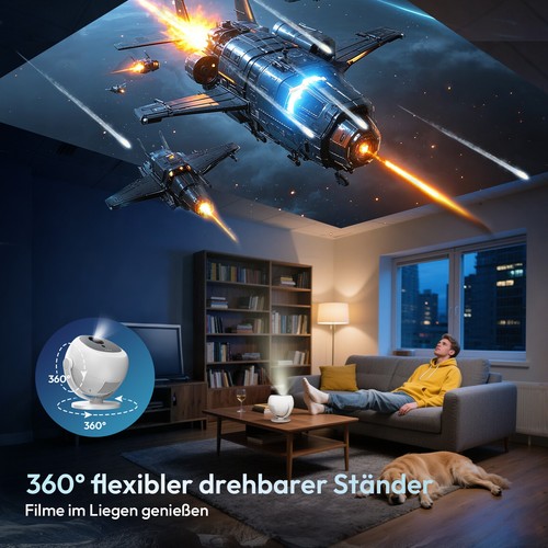 NEU 2025 4K Projektor Beamer HD Android WiFi Bluetooth FHD Tragbar 12000 Lumen - Bild 9 von 23