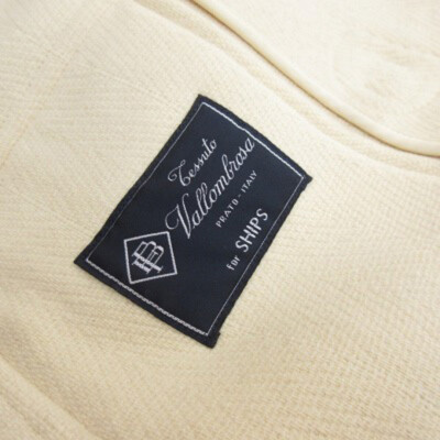 Ships VALLOMBROSA duffle coat herringbone wool 36 ivory Used