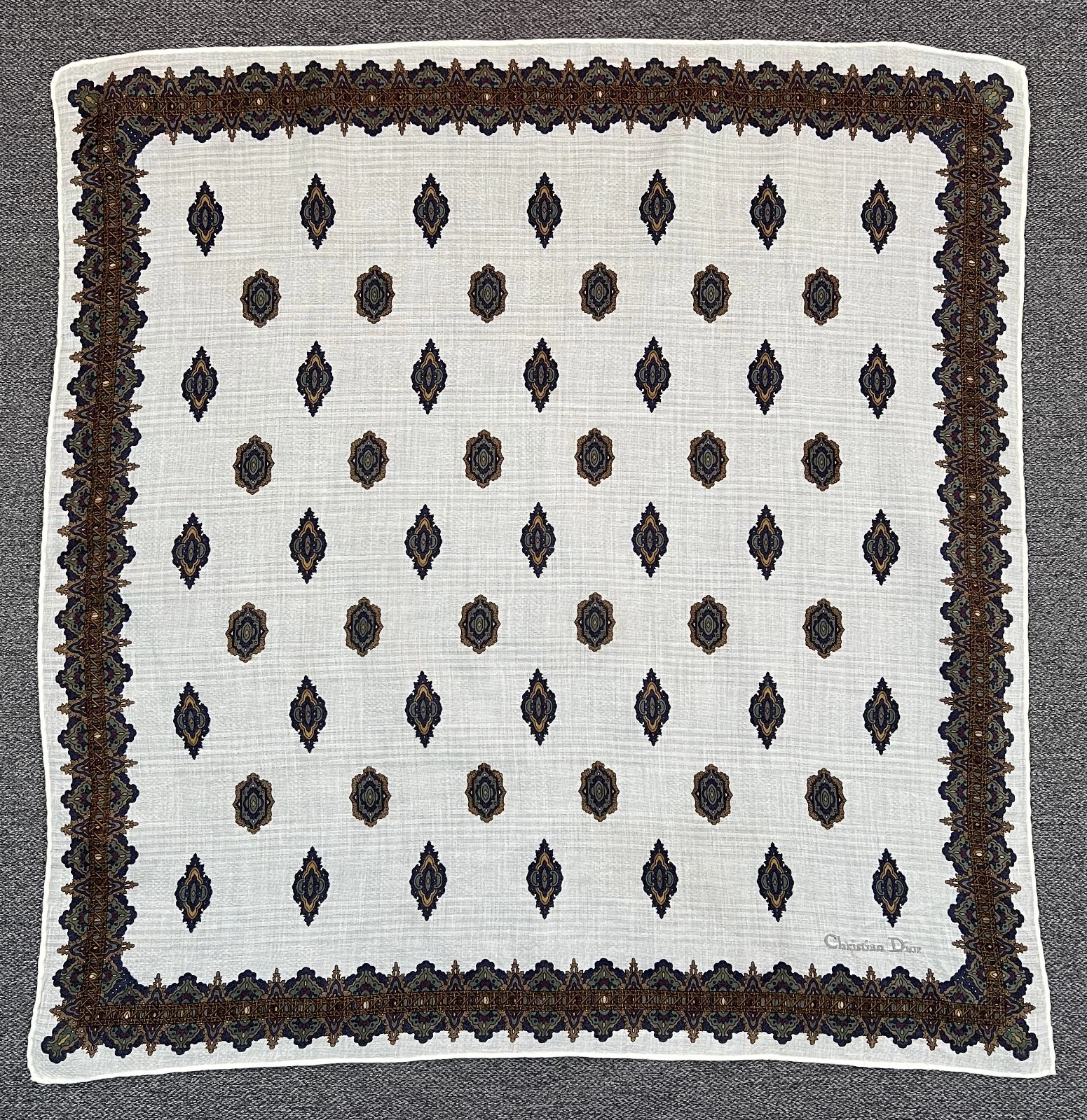 Mouchoir Christian Dior vintage unisexe foulard carré enveloppant bandana