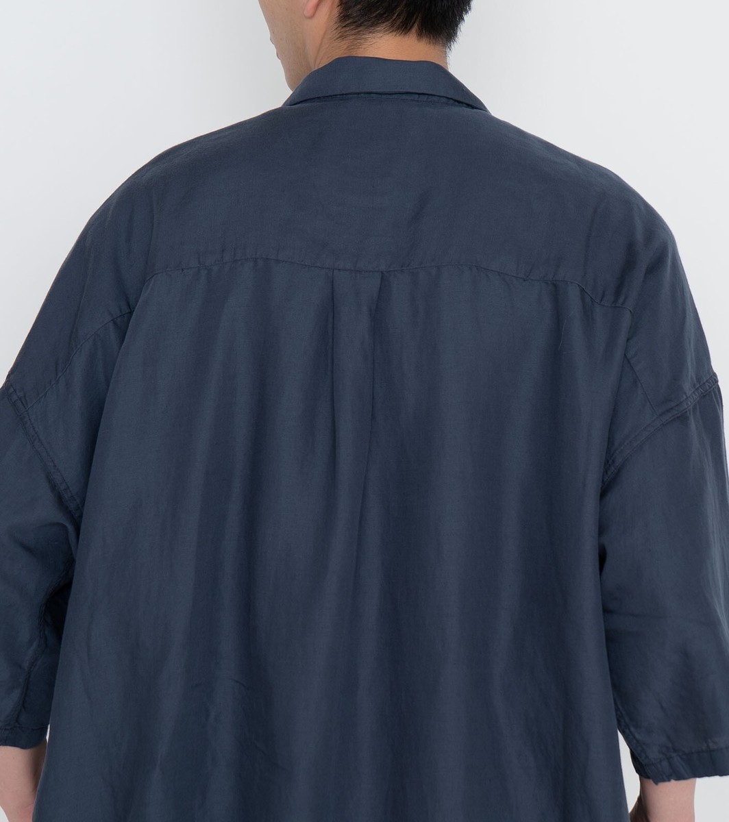 ASK availability First) nanamica Open Collar Cupra Hemp S/S