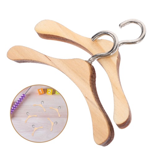 10pcs Wooden Hanger Dolls Hanger (4.5cm) Wooden Clothes Hanger - Picture 11 of 12