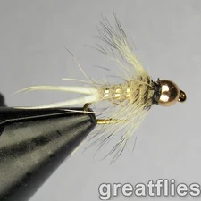 1 dozen (12) - Flymph soft hackle nymph - Hare's Ear - Bead Head