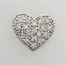 14k White Gold DIamond Heart Pendant ZM-HP13