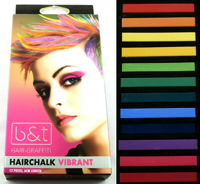12 24 36 HAARKREIDE HAARE FÄRBEN KREIDE TÖNUNG HAARFARBE TEMPORÄR B&T VIBRANT