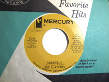 PLATTERS 45 Sincerely/ P.S. I Love You 1950s DJ PROMO UNPLAYED Mercury
