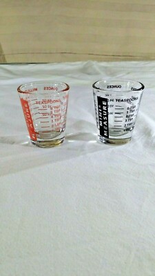 Pair of Mini Measuring Glasses That Can Also be Used as Shot Glasses