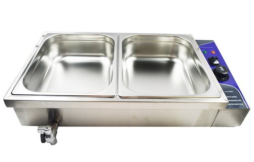 Scaldavivande Buffet Commerciale 110V 2 Pentole Bain-Marie Buffet Vapore Tavolo 1,5kw - Foto 1 di 6