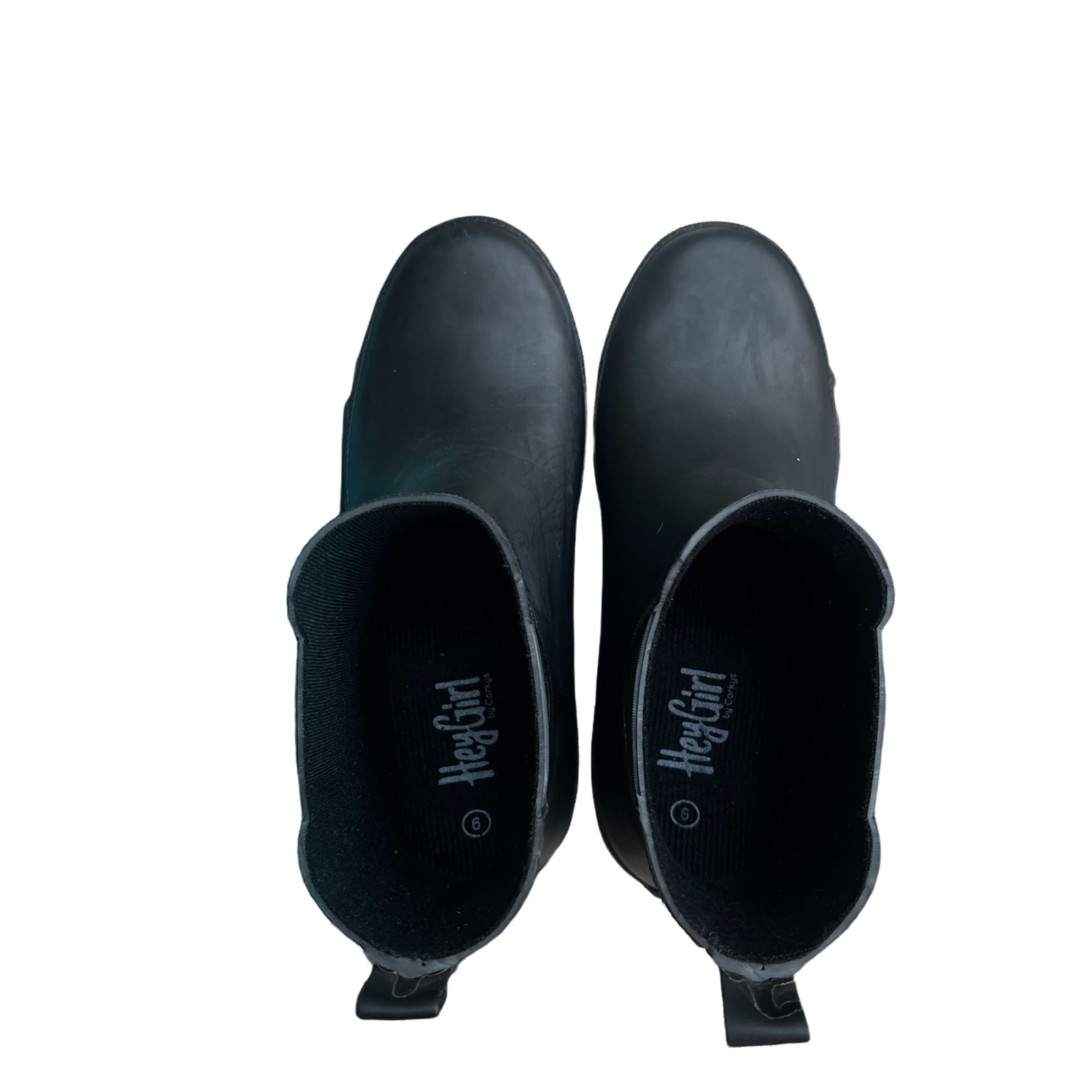 Hey Girl by Corkys Size 9 Yikes Rain Womens Boots Ankle Low Heel 12