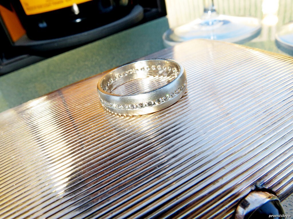 WEDDING RING SOLID PLATINUM 950 NATURAL DIAMONDS … - image 9