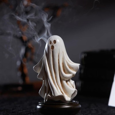 7''Halloween Ghost Incense Burner Holder Stove Resin Material Aromatherapy Stove