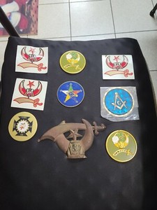 Daughters of The NILE Shriners Eastern Star Masonic lot w bronze crest lot group