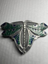 Bergamot Brass Works Belt Buckle Cloissone Butterfly Made In U.S. A.