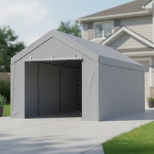 Waterproof 10x20 ft Garage Canopy Cover with Side Walls & Easy Install